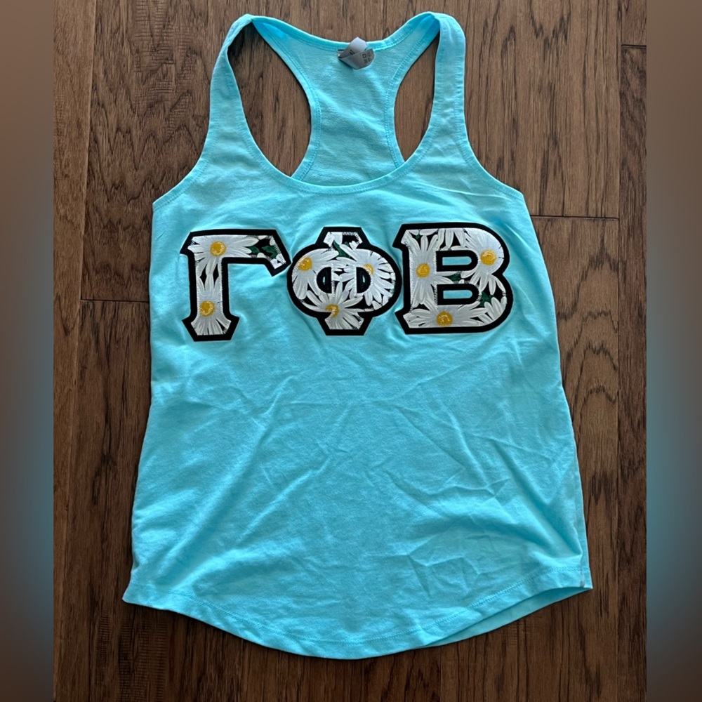 Gamma Phi Beta tank top letters M